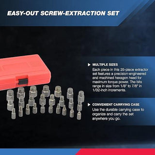 SAKER 25Pcs Screw Extractor Set Multi