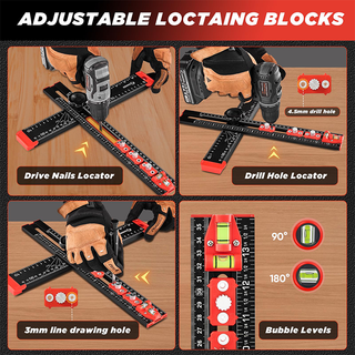 SAKER® 4 in 1 Drilling Positioning Ruler