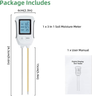 Saker 3 in 1 Digital Plant Soil Moisture Meter