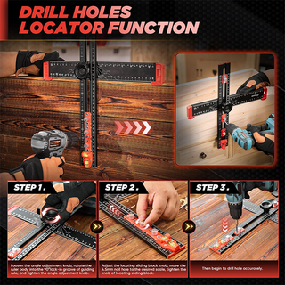 SAKER® 4 in 1 Drilling Positioning Ruler