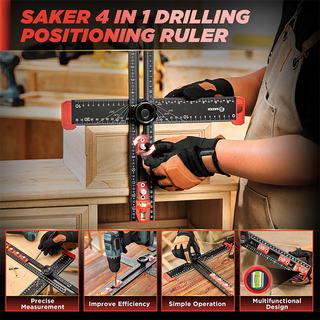 SAKER® 4 in 1 Drilling Positioning Ruler