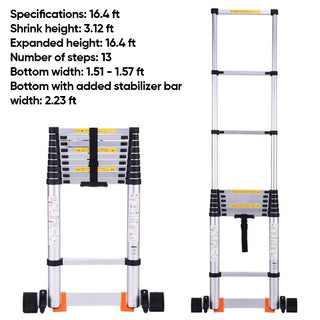 Saker Portable Collapsible Extension Ladder