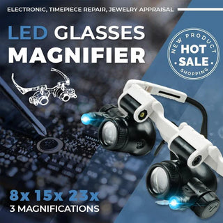 🎁Hot Sale 49% OFF⏳Saker LED Glasses Magnifier🔥23x