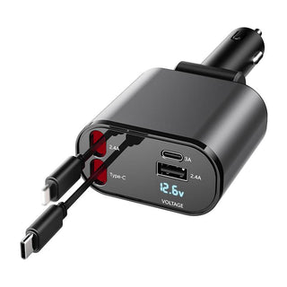 SAKER 4 in 1 Retractable Car Charger