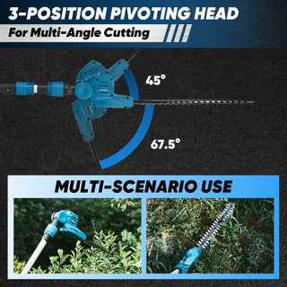 Saker 22V 2-in-1 Cordless Pole Saw 7-inch and Pole Hedge Trimmer 16-inch