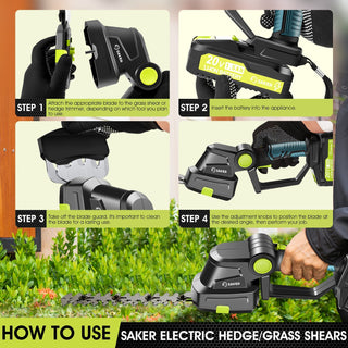 Versatile Bush Trimming Machine - SAKER® Cordless Hedge Trimmer