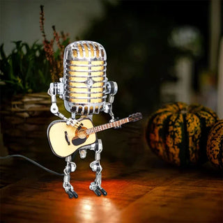 SAKER Vintage Metal Microphone Robot Desk Lamp