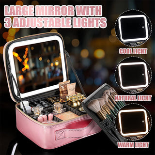 Saker Makeup Bag with Mirror LED Light