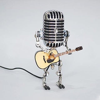 SAKER Vintage Metal Microphone Robot Desk Lamp