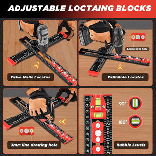 SAKER 4 in 1 Drilling Positioning Ruler