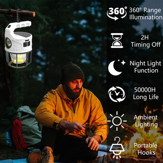 Sakerplus Solar Rechargeable LED Camping Lantern