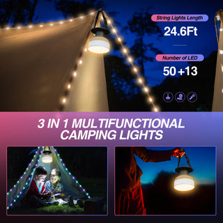 Guirnalda de luces de camping multicolor SAKER® 