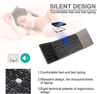 SAKER Foldable Bluetooth Keyboard with Touchpad