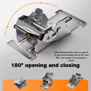 Saker 0-90-180 Degrees Self-locking Folding Hinge Anti-corrosion Invisible Connector