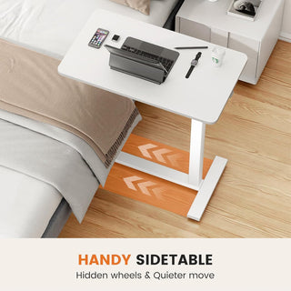 SAKER Hidden Casters Adjustable Bedside Table