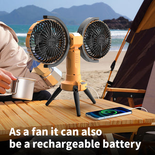 Saker Double-Headed Foldable Outdoor Fan