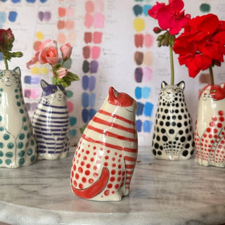 Sank Polka Dot Cat Vase