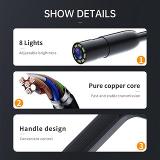 SAKER 1080P Pipe Endoscope Camera with Light