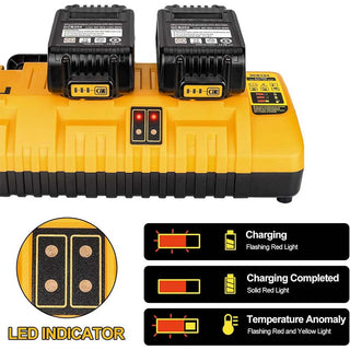 Saker 4-Ports Rapid Battery Charger Station for Dewalt Li-ion Battery