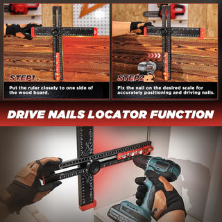 SAKER 4 in 1 Drilling Positioning Ruler