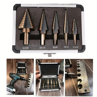 SAKER Stainless Steel Metal Special Step Drill Bit Tools Kit