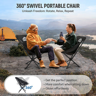 Saker Folding Swivel Camping Chair