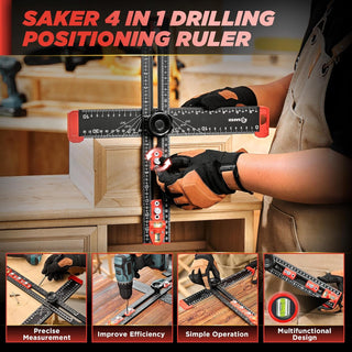 SAKER 4 in 1 Drilling Positioning Ruler