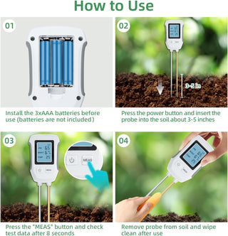 Saker 3 in 1 Digital Plant Soil Moisture Meter