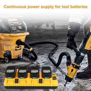 Saker 4-Ports Rapid Battery Charger Station for Dewalt Li-ion Battery