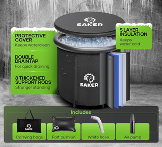 SAKER® Huge 110 Gal Ice Bath Tub for Athletes