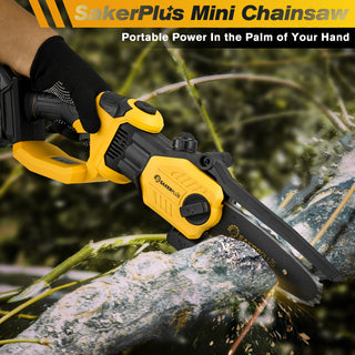 SakerPlus Mini Chainsaw,6 Inch Mini Chainsaw Adjustable Angle