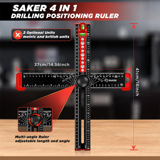 Regla de posicionamiento de perforación SAKER® 4 en 1