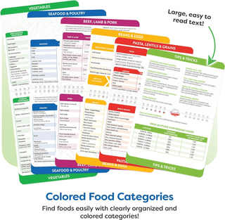 Air Fryer Cheat Sheet Magnets Cooking Guide Booklet