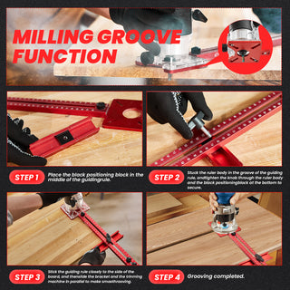 Robust Woodworking Bracket for Milling Tasks - SAKER® 4 in 1 Router Milling Groove Bracket