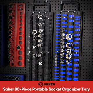 SAKER 80-Piece Portable Socket Organizer Tray, 2 Pcs Set