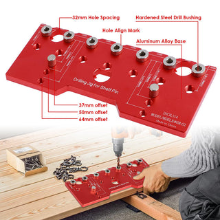 Saker 1/4 Inch Shelf Pin Jig Set