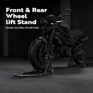 Saker Motorcycle Wheel Stand with U + L Fork Swingarm Spool