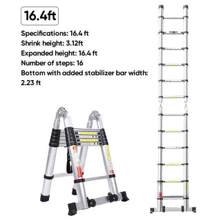 Saker Portable Collapsible Extension Ladder